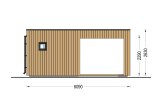 Domek ogrodowy drewniany INES PLUS z frontowym tarasem (34 mm + elewacja, z izolacją), 6x6 m, 36 m² specification 3