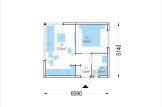 Domek letniskowy drewniany PREMIUM (34 mm + elewacja), 6x5 m, 30 m specification 1