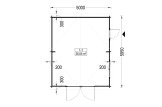 Garaż drewniany MISSISSIPPI (44 mm), 5x6 m, 30 m² specification 1