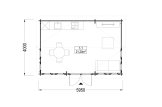 Domek ogrodowy drewniany DEVON (34 mm), 6x4 m, 24 m² specification 1