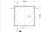 Domek ogrodowy drewniany WISSOUS (44+44 mm, z izolacją), 5x5 m, 25 m² specification 1