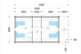 Dom drewniany całoroczny AURA (44+44 mm, z izolacją PLUS), 100 m² - z tarasem 35 m² specification 2