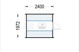 Sauna ogrodowa beczka HELGA 24 (46 mm), 2.4 m, ⌀ 1.97 m specification 1