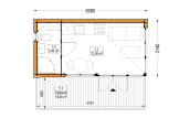 Domek ogrodowy drewniany INES (34 mm + elewacja, z izolacją), 6x3 m, 18 m² specification 1