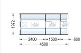 Sauna ogrodowa beczka HELGA 45 (46 mm), 4.5 m, ⌀ 1.97 m specification 1