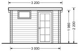 Domek ogrodowy drewniany MODERN (28 mm), 3x2 m, 6 m² specification 2
