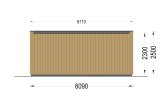 Domek ogrodowy drewniany PREMIUM (44 mm + elewacja, z izolacją PLUS), 6x3 m, 18 m² specification 4