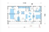 Dom drewniany letniskowy KAYA 3 (44 mm + elewacja), 70 m² specification 1