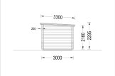 Domek ogrodowy drewniany KATERINA (28 mm), 5x3 m, 7,5 m² - z tarasem 7,5 m² specification 5