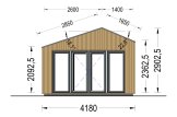 Domek ogrodowy drewniany TONIA (34 mm + elewacja), 4x3 m, 12 m² specification 2