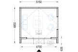 Domek ogrodowy drewniany PIA (34 mm + elewacja), 5x4 m, 20 m² specification 1