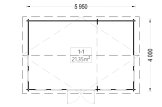 Domek ogrodowy drewniany DEVON (44+44 mm, z izolacją), 6x4 m, 24 m² specification 1