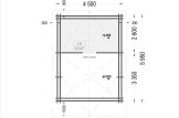 Domek letniskowy całoroczny SCOOT (44+44 mm, z izolacją PLUS), 4,5 x 6 m, 27 m² - z antresolą 9 m² specification 2
