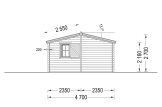 Domek letniskowy drewniany NANTES (44 mm), 6 x 4,7 m, 24 m² - z tarasem 3,5 m² specification 4