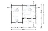 Domek letniskowy całoroczny NANTES (44+44 mm, z izolacją PLUS), 6 x 4,7 m, 24 m² - z tarasem 3,5 m² specification 1