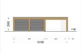 Garaż drewniany dwustanowiskowy SILVIA F (34 mm + elewacja) 6x6 m, z wiatą 4x6 m specification 2