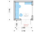 Domek ogrodowy drewniany TONIA (34 mm + elewacja), 3x3 m, 9 m² specification 1