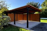 Wiata garażowa drewniana na 2 samochody LUNA DUO F ze ścianą boczną, 6x6 m customer 2