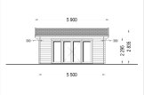 Domek ogrodowy drewniany MIA (44+44 mm, z izolacją), 5,5 x 5,5 m, 30 m² specification 2