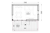 Domek ogrodowy drewniany PREMIUM (34 mm + elewacja), 5x3 m, 13 m² specification 1