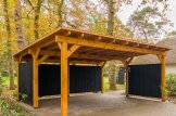 Wiata garażowa drewniana na 2 samochody LUNA DUO F ze ścianą boczną, 6x6 m customer 3