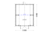 Garaż drewniany BARN (44 mm), 5x6 m, 30 m² specification 1