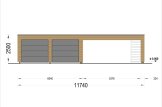 Garaż drewniany dwustanowiskowy SILVIA F (34 mm + elewacja) 6x6 m, z wiatą 6x6 m specification 2