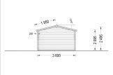 Garaż drewniany CLASSIC (44 mm), 3,6x5,4 m, 20 m² specification 4