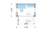 Domek ogrodowy drewniany EMMY (34 mm + elewacja), 3x2 m, 6 m² specification 1