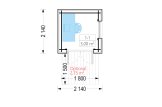 Domek ogrodowy drewniany TONIA (34 mm + elewacja), 2x2 m, 4 m² specification 1