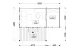 Domek ogrodowy drewniany ISLA (34 mm), 6x5 m, 18 m² - z tarasem 7 m² specification 1