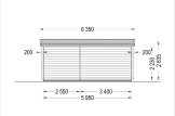 Domek letniskowy drewniany HELEN (44 mm), 6x6 m, 24 m² - z tarasem 12,5 m² specification 4
