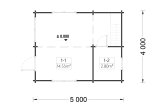 Domek letniskowy drewniany AVIGNON (44 mm), 20 m² - z antresolą 16 m² specification 1