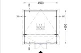 Domek ogrodowy drewniany ALABAMA (44 mm), 4,5 x 4,5 m, 20 m² specification 1