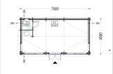 Domek letniskowy drewniany MARION (34+34 mm, z izolacją) 7,5 x 4 m, 30 m² specification 1