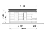 Domek ogrodowy drewniany KING (44+44 mm, z izolacją), 4x5 m, 20 m² specification 2