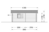 Domek letniskowy całoroczny NANTES (44+44 mm, z izolacją PLUS), 6 x 4,7 m, 24 m² - z tarasem 3,5 m² specification 4