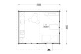 Domek ogrodowy drewniany DREUX (34 mm), 5x4 m, 18 m² specification 1