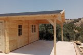Garaż drewniany dwustanowiskowy MULTI (44 mm) 6x6 m, z wiatą 3x6 m customer 2