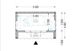 Domek ogrodowy drewniany TINA (34 mm + elewacja, z izolacją), 5,5 x 4 m, 16,5 m² specification 1