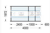 Sauna ogrodowa beczka HELGA 40 (46 mm), 4.0 m, ⌀ 1.97 m specification 1