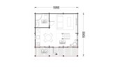 Dom drewniany letniskowy LIVINGTON S (44 mm), 50 m² specification 1
