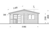Domek letniskowy drewniany OLIVIA (66 mm), 6x6 m, 27 m² - z tarasem 8 m² specification 2