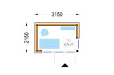 Domek ogrodowy drewniany PREMIUM (44 mm + elewacja, z izolacją PLUS), 3x2 m, 6 m² specification 1