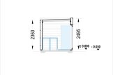 Sauna ogrodowa zewnętrzna DELLA (34 mm + elewacja), 2,6 x 2,1 m, 3,8 m², taras 3 m² specification 6