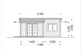 Domek letniskowy drewniany HELEN (44 mm), 6x6 m, 24 m² - z tarasem 12,5 m² specification 2