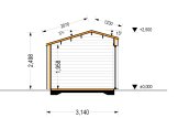 Domek ogrodowy drewniany TONIA (34 mm + elewacja, z izolacją), 3x2 m, 6 m² specification 6