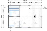 Sauna ogrodowa zewnętrzna ELDA (44 mm), 5x7.5 m, 25 m² (3 pomieszczenia), taras 12 m² specification 1
