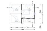 Domek letniskowy drewniany NANTES (44 mm), 6 x 4,7 m, 24 m² - z tarasem 3,5 m² specification 1