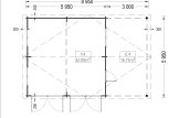 Garaż drewniany dwustanowiskowy MULTI (44 mm) 6x6 m, z wiatą 3x6 m specification 1